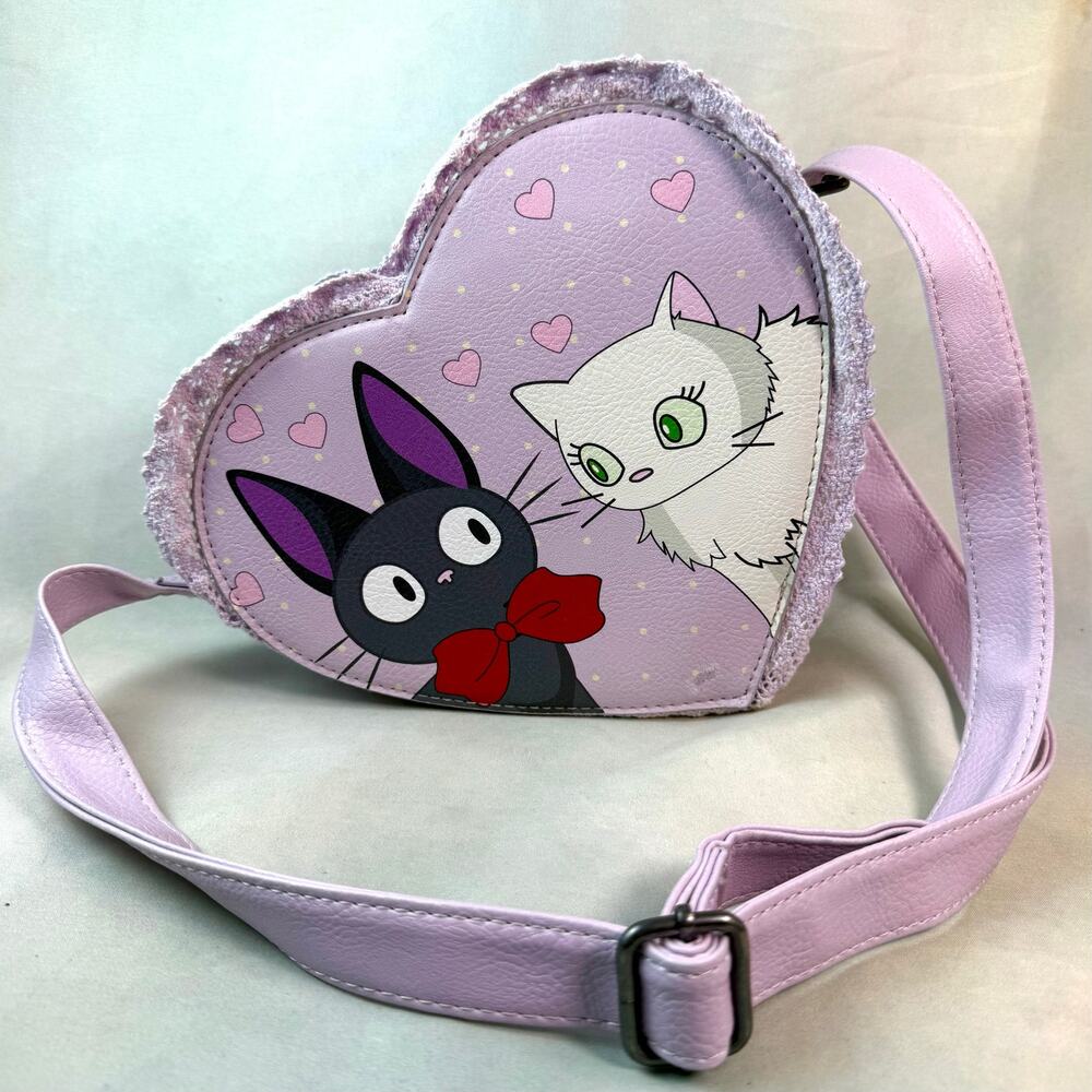 Loungefly Studio Ghibli Kikis Delivery Service Jiji & Lily Heart Crossbody Bag